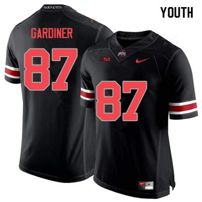 NCAA Ohio State Buckeyes Youth #87 Ellijah Gardiner Blackout Nike Football College Jersey SZX0345RV